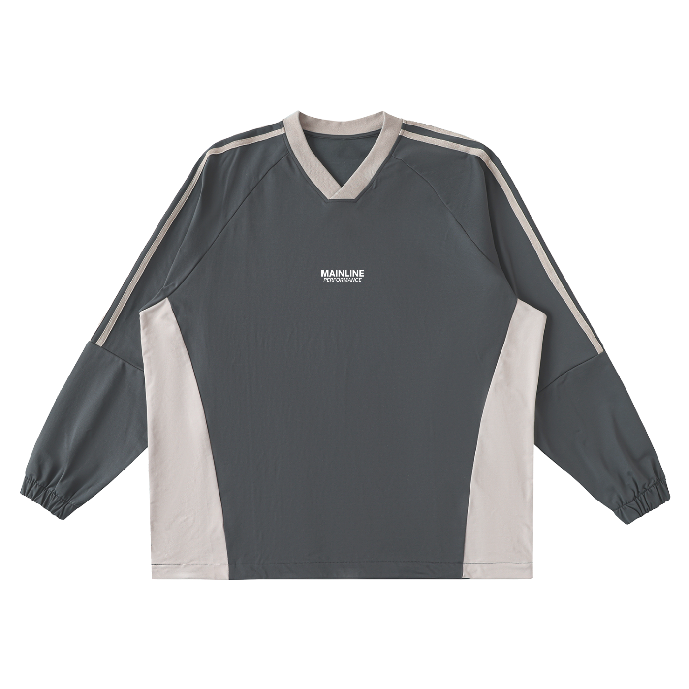 Color-Block V-Neck Long-Sleeve